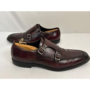 Belvedere Studio Cambridge Red 12 D Brazilian Leather Double Monk Strap Shoes